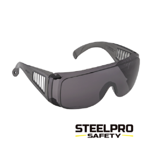 Lente De Seguridad Gris con antiempañante F UV STEEL PRO